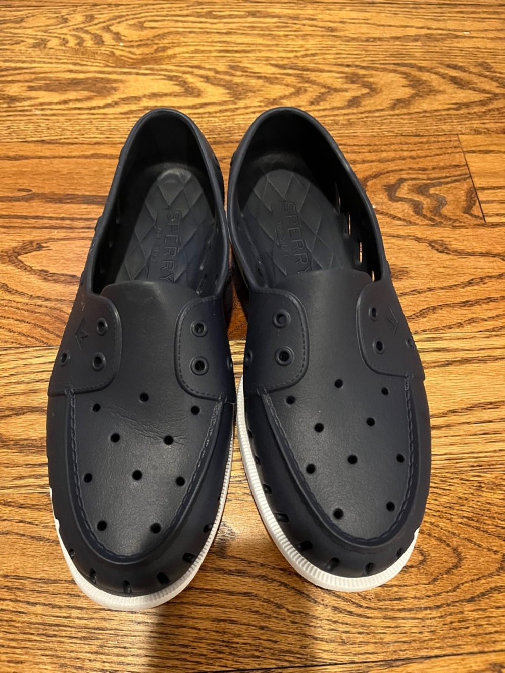 Sperry Navy Float Shoes with White Sole